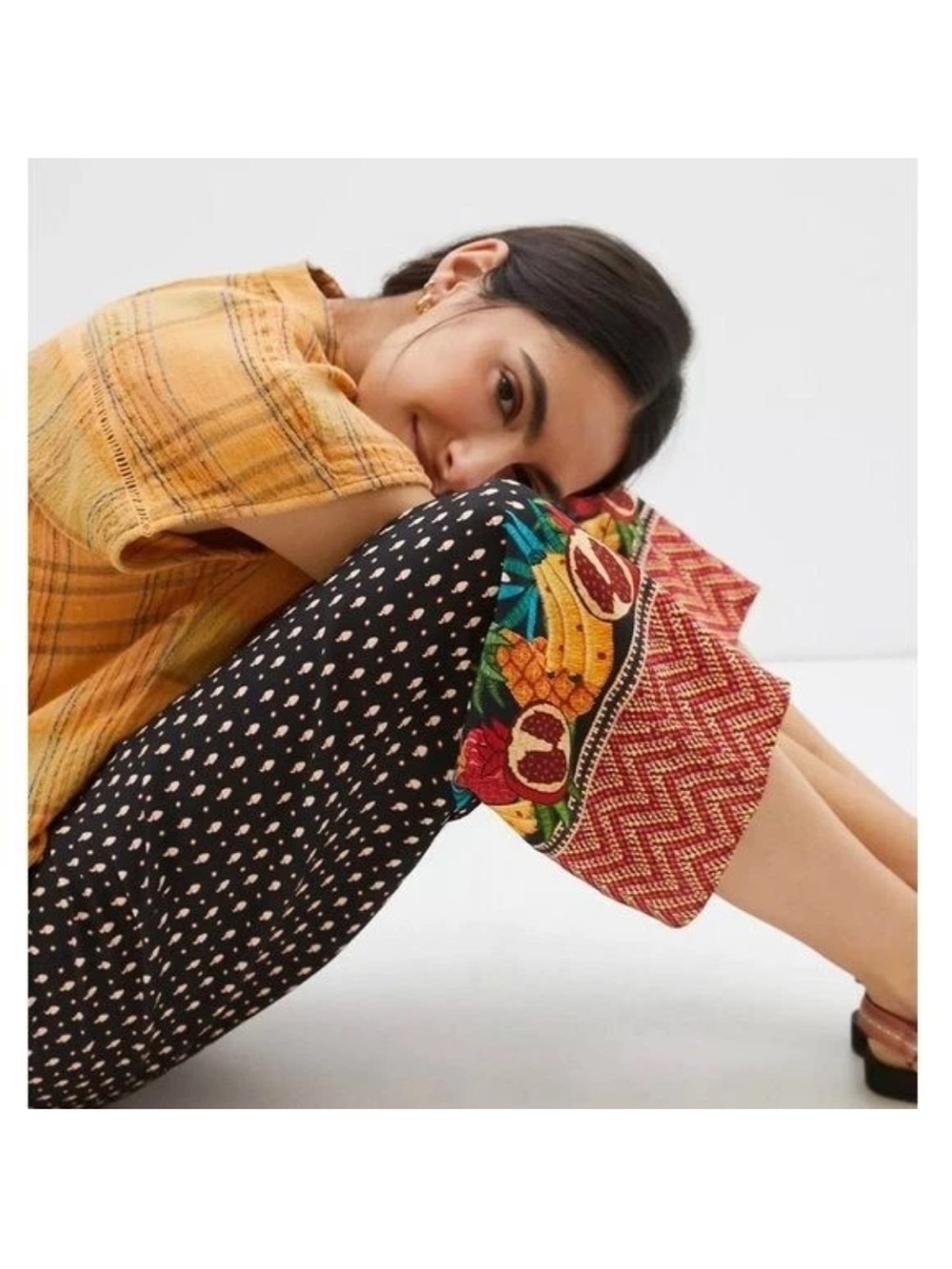 Farm Rio Tucker Paperbag Pants Black Paisley Anthropologie XS